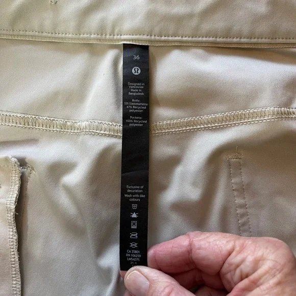 Lululemon ABC Classic Fit 5 Pocket Pant Warpstreme Warm Ash Grey Mens 36W 28L